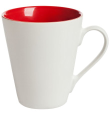 Кружка New Bell матовая, белая с красным