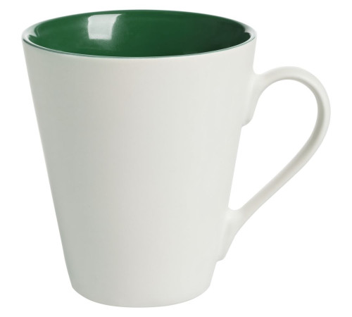 Кружка New Bell матовая, белая с зеленым
