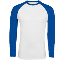 Футболка мужская с длинным рукавом Funky Lsl, белая с ярко-синим