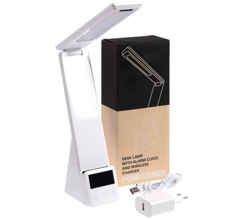 Лампа с беспроводной зарядкой смартфона и часов Powerack, белая