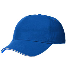 Бейсболка Classic, ярко-синяя с белым кантом