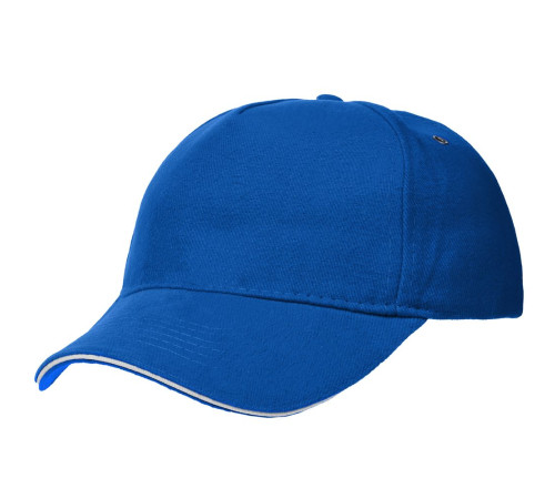 Бейсболка Classic, ярко-синяя с белым кантом