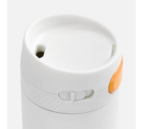 Термостакан X1 с цветной кнопкой, белый с оранжевым