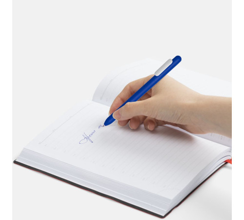 Ручка шариковая Swiper Soft Touch, синяя с белым