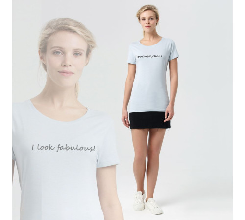 Футболка женская I Look Fabulous, голубая