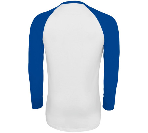 Футболка мужская с длинным рукавом Funky Lsl, белая с ярко-синим