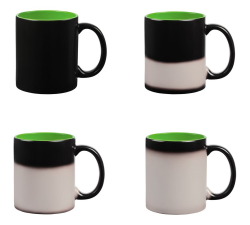 Кружка-хамелеон On Display, матовая, черная с зеленым