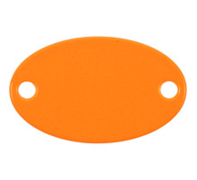 Шильдик металлический Alfa Oval, оранжевый неон