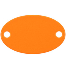 Шильдик металлический Alfa Oval, оранжевый неон