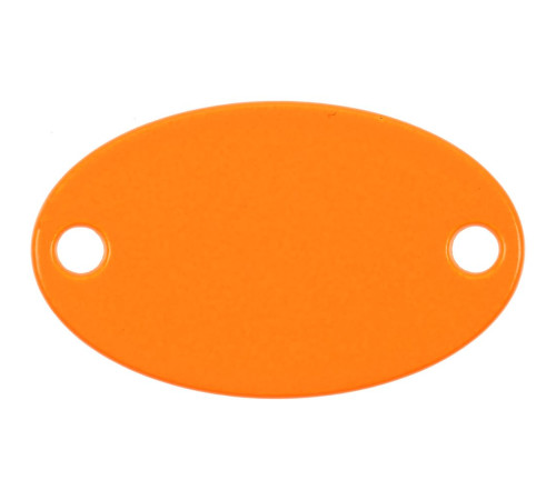 Шильдик металлический Alfa Oval, оранжевый неон