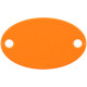 Шильдик металлический Alfa Oval, оранжевый неон
