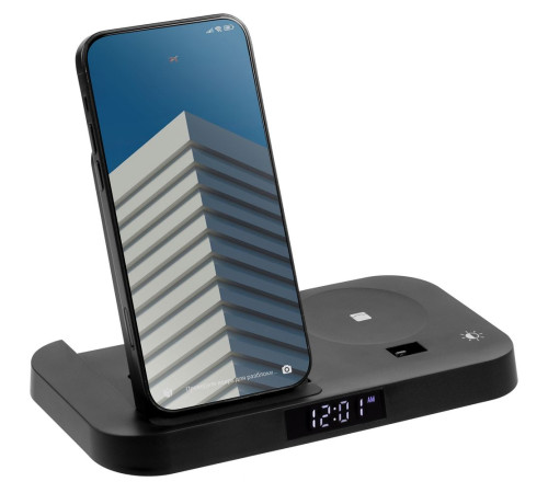 Зарядная станция с часами Clock Nest, черная