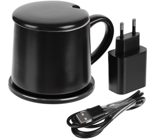 Кружка с подогревом и беспроводной зарядкой Dual Base ver. 2.0 Matt, черная