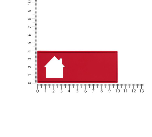 Лейбл из ПВХ с вырубкой «Дом», красный