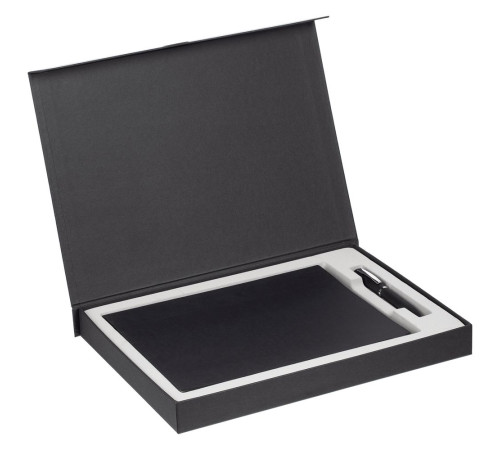 Коробка Roomy с ложементом под ежедневник ф.А4 и ручку, черная.