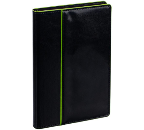 Ежедневник Alanis, недатированный, черный с зеленым