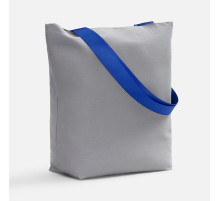 Шопер B5, серый с широкими синими ручками