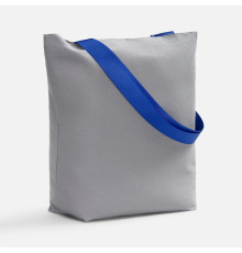 Шопер B5, серый с широкими синими ручками