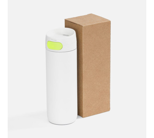 Термостакан X1 с цветной кнопкой, белый с желтым