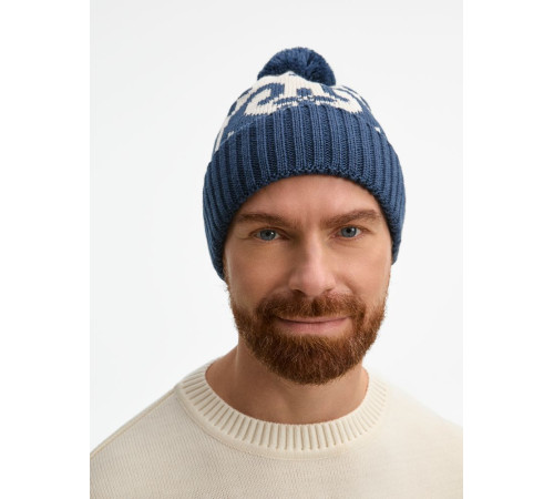 Шапка Wintertude, синяя с белым