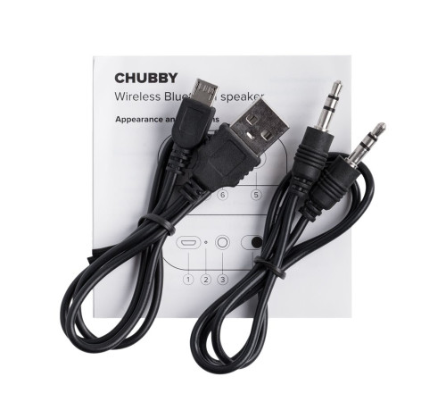 Беспроводная колонка Chubby, серая с голубым