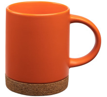 Кружка с пробковой подставкой Corky, оранжевая