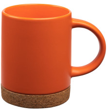Кружка с пробковой подставкой Corky, оранжевая