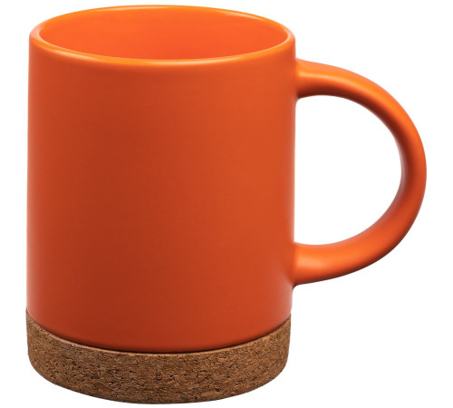 Кружка с пробковой подставкой Corky, оранжевая