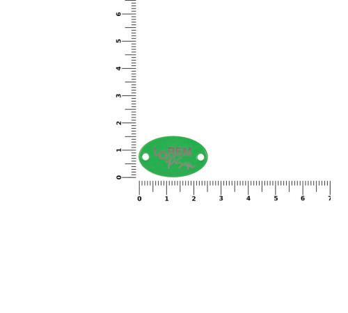 Шильдик металлический Alfa Oval, зеленый неон