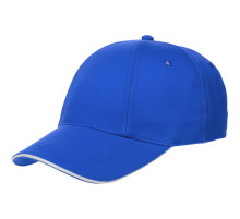 Бейсболка Canopy, ярко-синяя с белым кантом