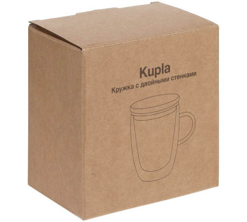 Кружка с двойными стенками Kupla с бамбуковой крышкой