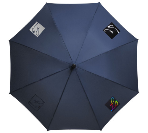 Зонт-трость Magic с проявляющимся цветочным рисунком, темно-синий