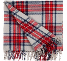 Плед «Валдай», бежевый с красным и синим