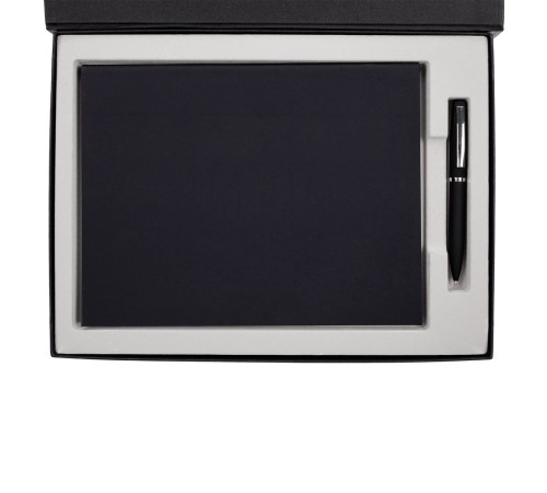 Коробка Roomy с ложементом под ежедневник ф.А4 и ручку, черная.