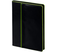 Ежедневник Alanis, недатированный, черный с зеленым