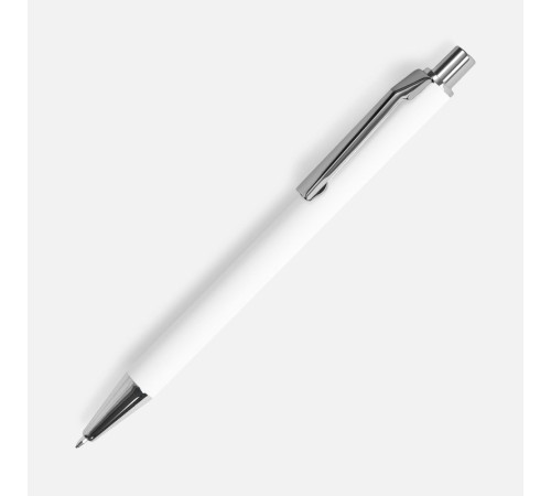 Ручка шариковая Lobby Soft Touch Chrome, белая