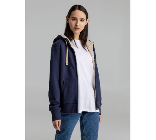 Толстовка унисекс на молнии Sherpa 280, темно-синяя