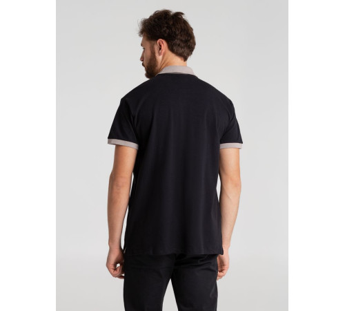 Рубашка поло Prince 190, черная с серым