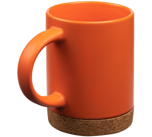 Кружка с пробковой подставкой Corky, оранжевая