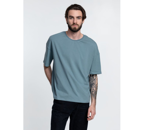 Футболка унисекс оверсайз Crosstown, серо-зеленая