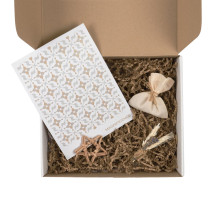 Набор для упаковки подарка Adorno, белый с бежевым