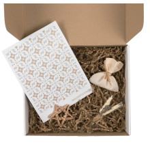 Набор для упаковки подарка Adorno, белый с бежевым