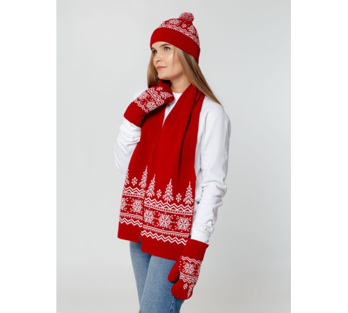 Шапка Elnik, красная с молочно-белым