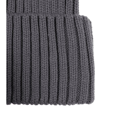 Вязаная шапка с козырьком Peaky, серая (антрацит)
