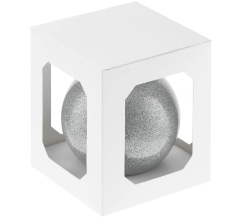 Елочный шар Finery Shine, 10 см, глянцевый серебристый с глиттером