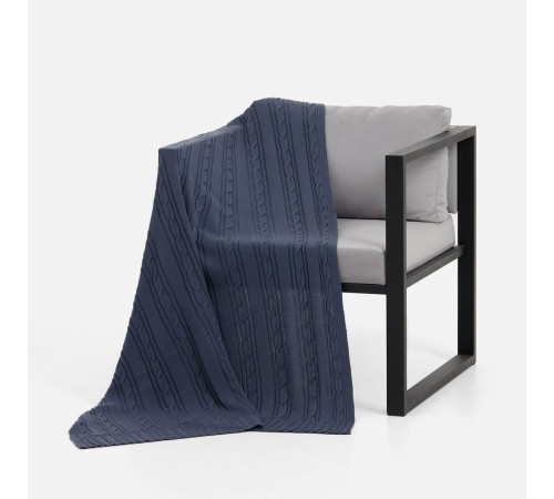 Плед Remitti, серо-синий (сланец)