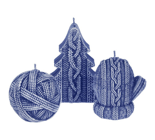 Свеча Kniteam, елка, синяя