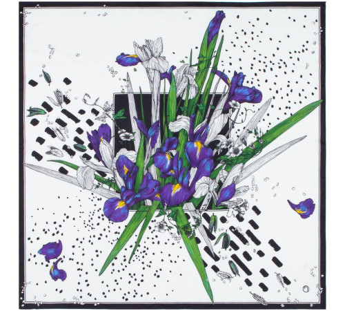 Платок шелковый Delicate, ирисы