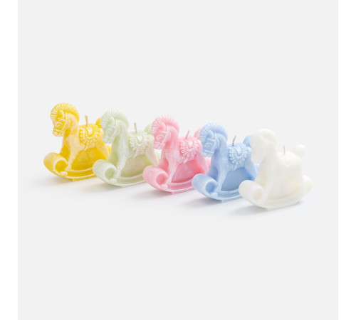 Свеча фигурная «Лошадка-качалка», желтая