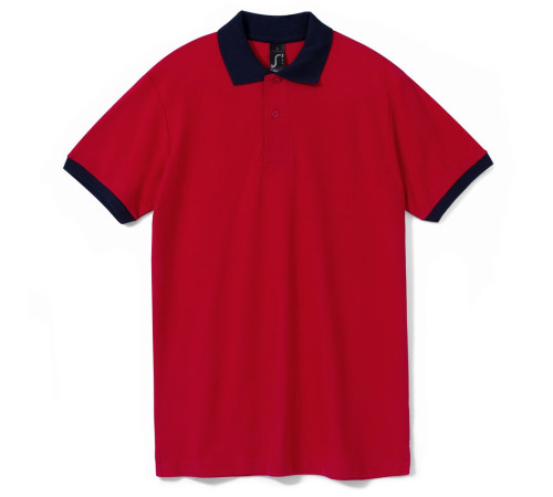 Рубашка поло Prince 190, красная с темно-синим